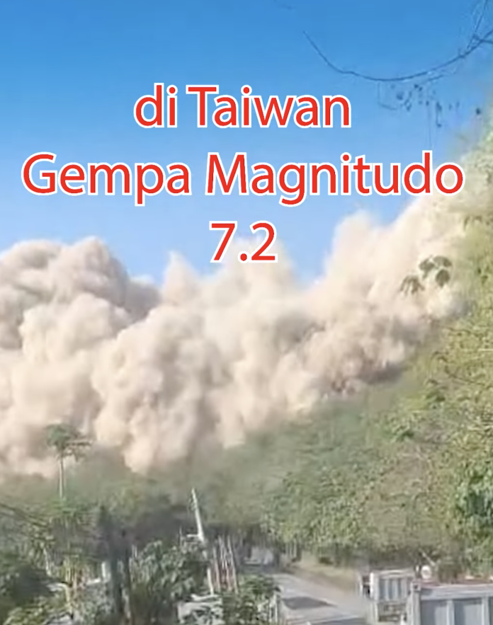 3 April 7:58, Gempa Bumidi Taiwan Gempa Magnitudo7,2 HATI-HATI 